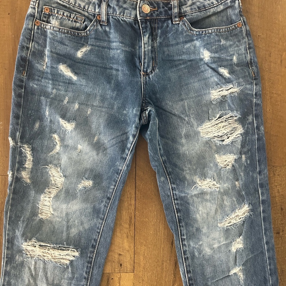 Garage Boyfriend Jeans Size 3 Distressed Ankle Length - Picture 4 of 12